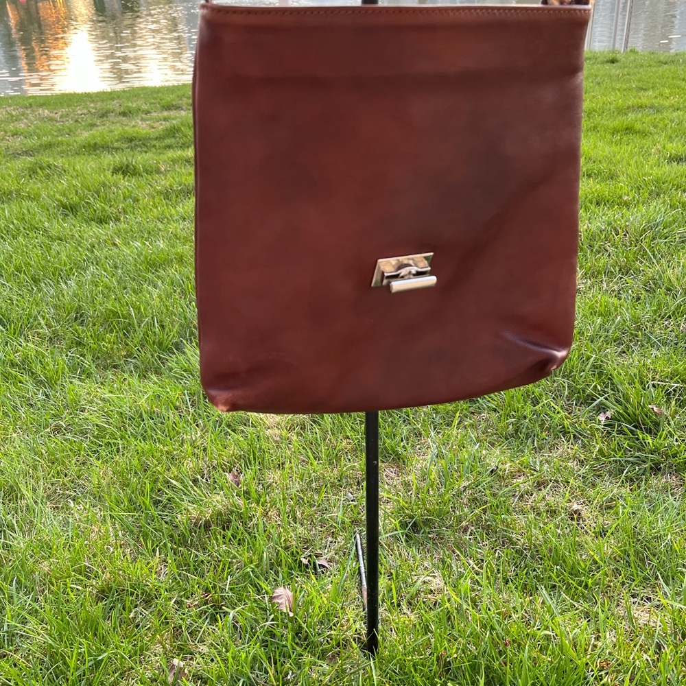 Italian  Brown Leather Shoulder Bag